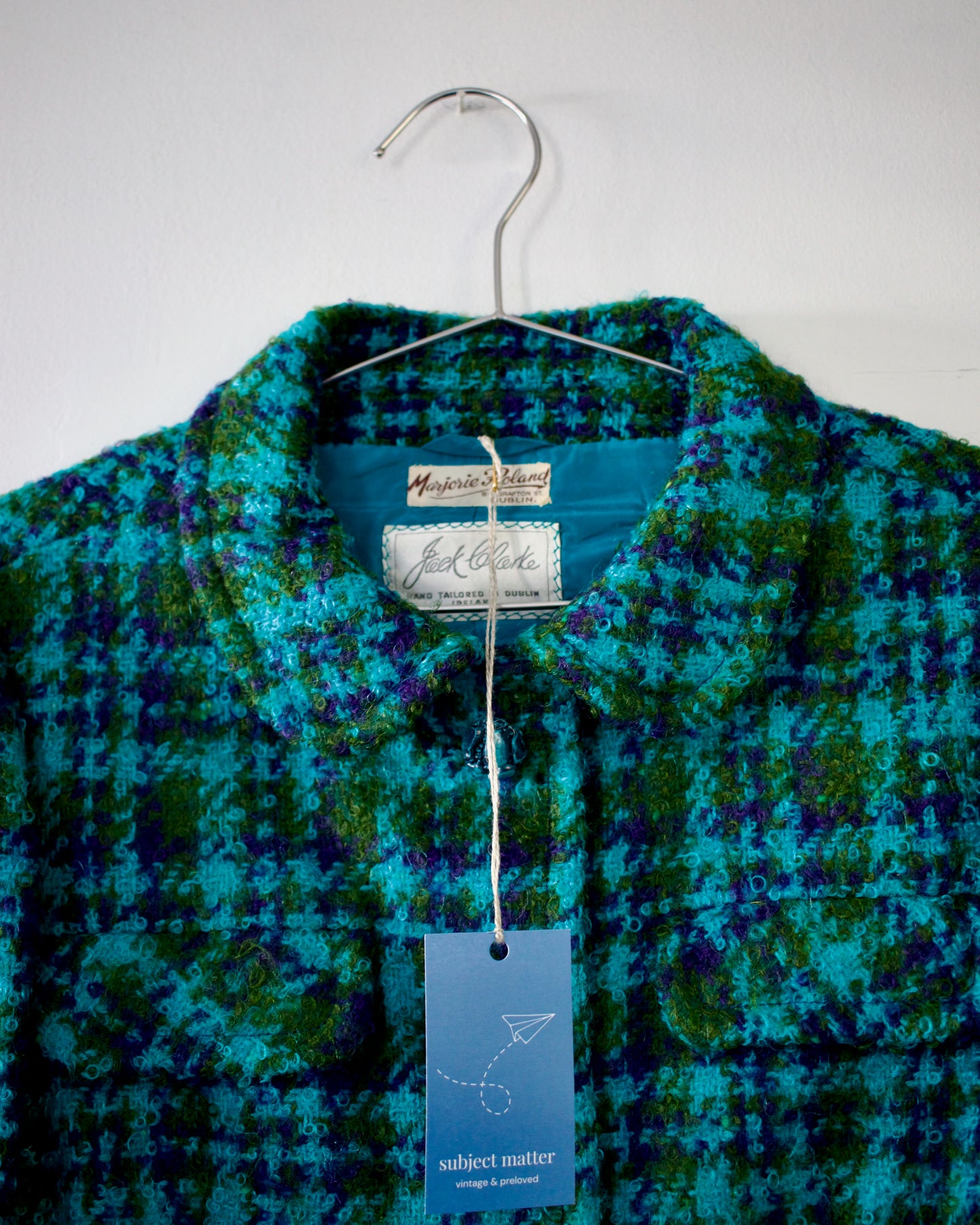60s Irish Bouclé Plaid Jacket x Jack Clarke (S-M)