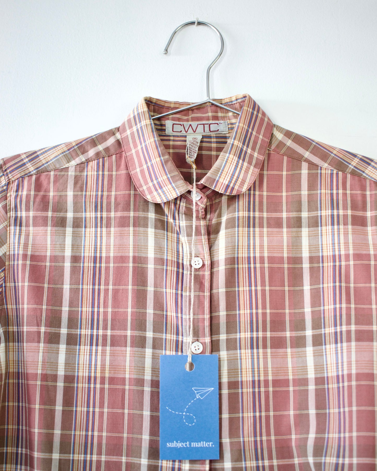 80s Cotton-Blend Plaid Shirt x CWTC (M)