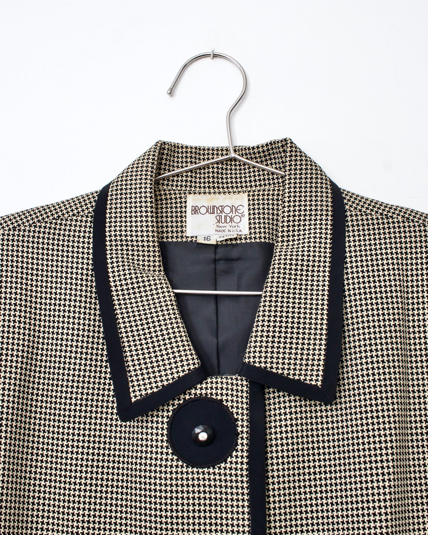 80s Union-Made Houndstooth Jacket x Brownstone Studio (XL)