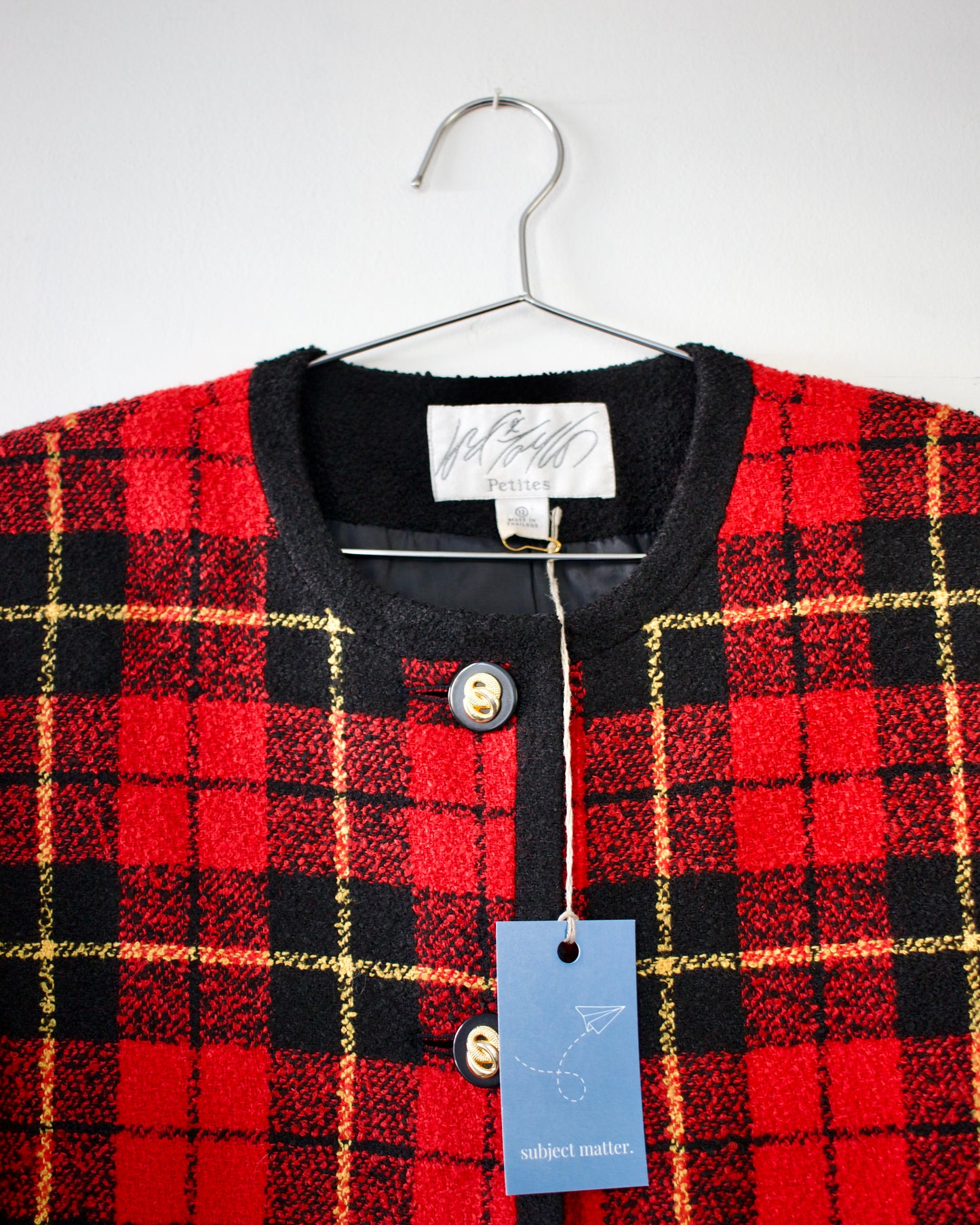 80s Wool-Blend Plaid Jacket x Lord & Taylor Petites (MP)
