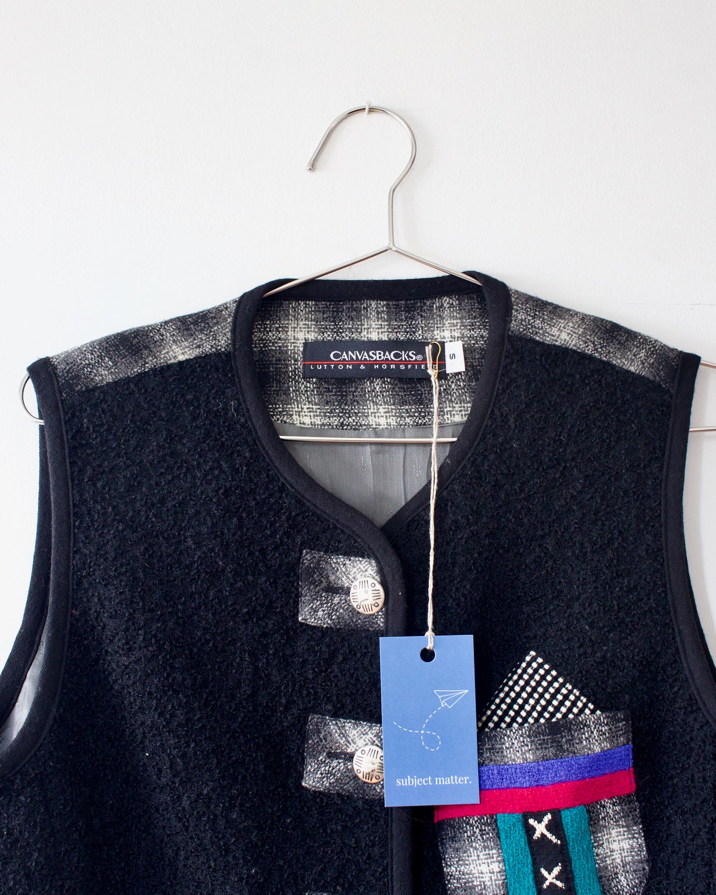 90s Wool-Blend Knit Vest Canvasbacks by Lutton & Horsfield (S)