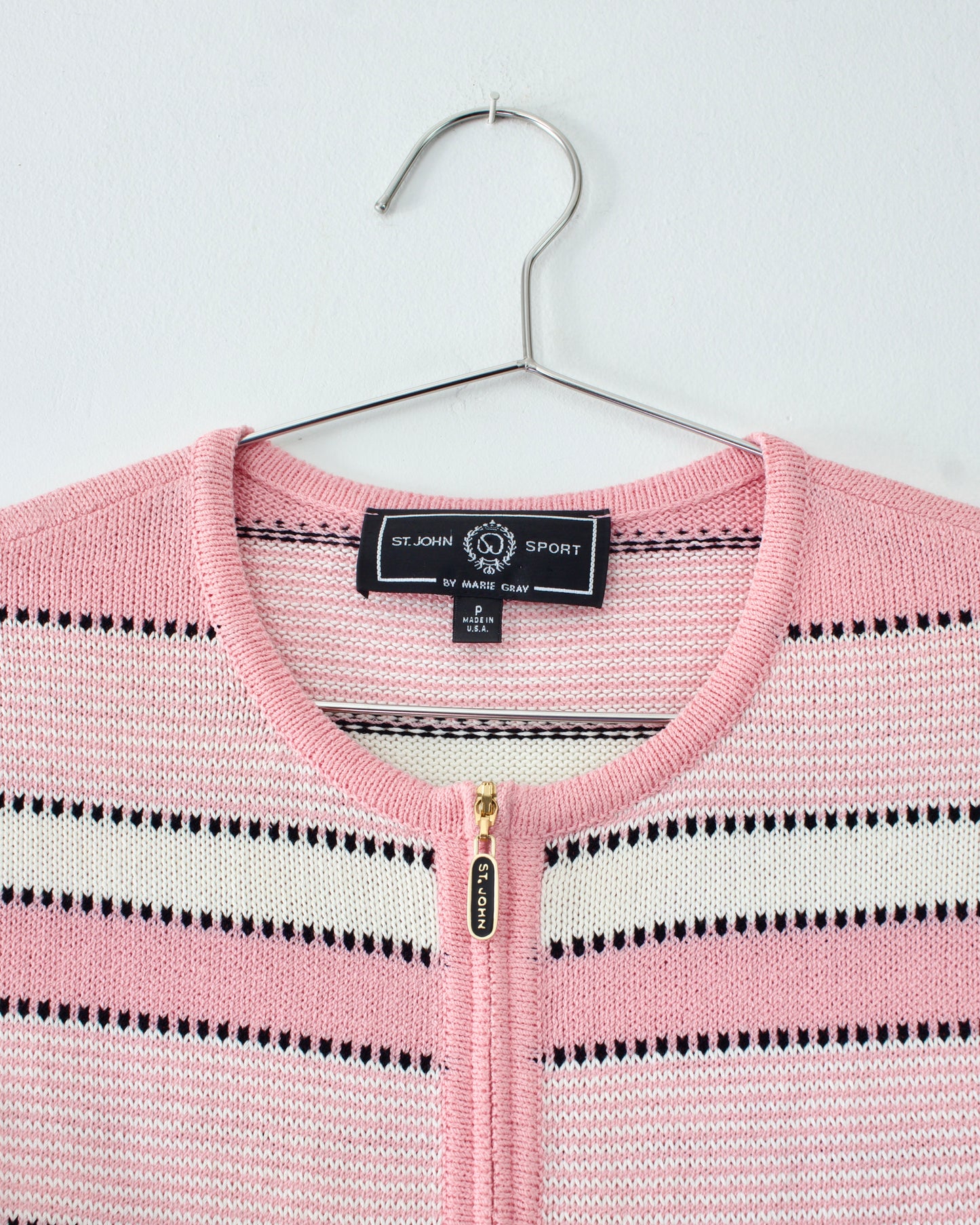 90s Wool-Blend Stripe Knit Cardigan x St. John Sportswear by Marie Gray (XSP)