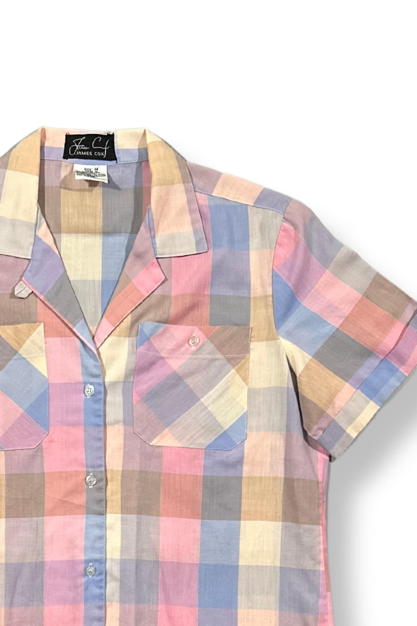 80's Cotton-Blend Plaid Shirt x James Cox (M)