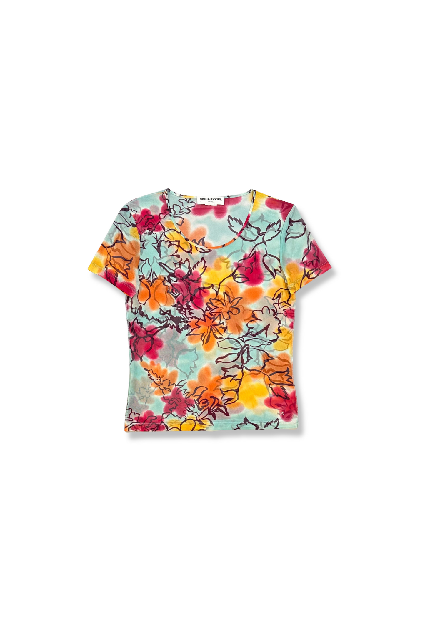 90's Floral Mesh Top x Sonia Rykiel (XS)