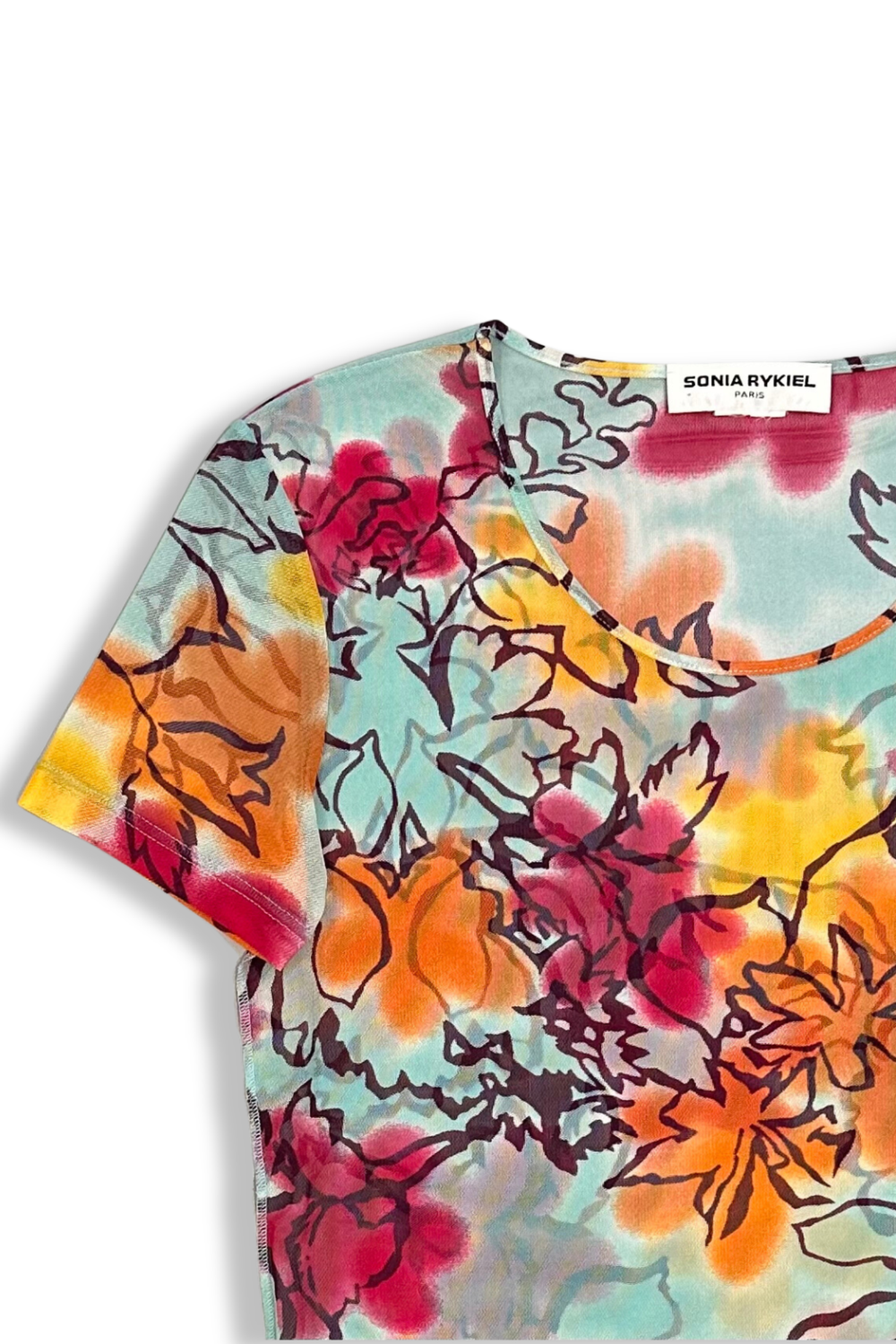90's Floral Mesh Top x Sonia Rykiel (XS)
