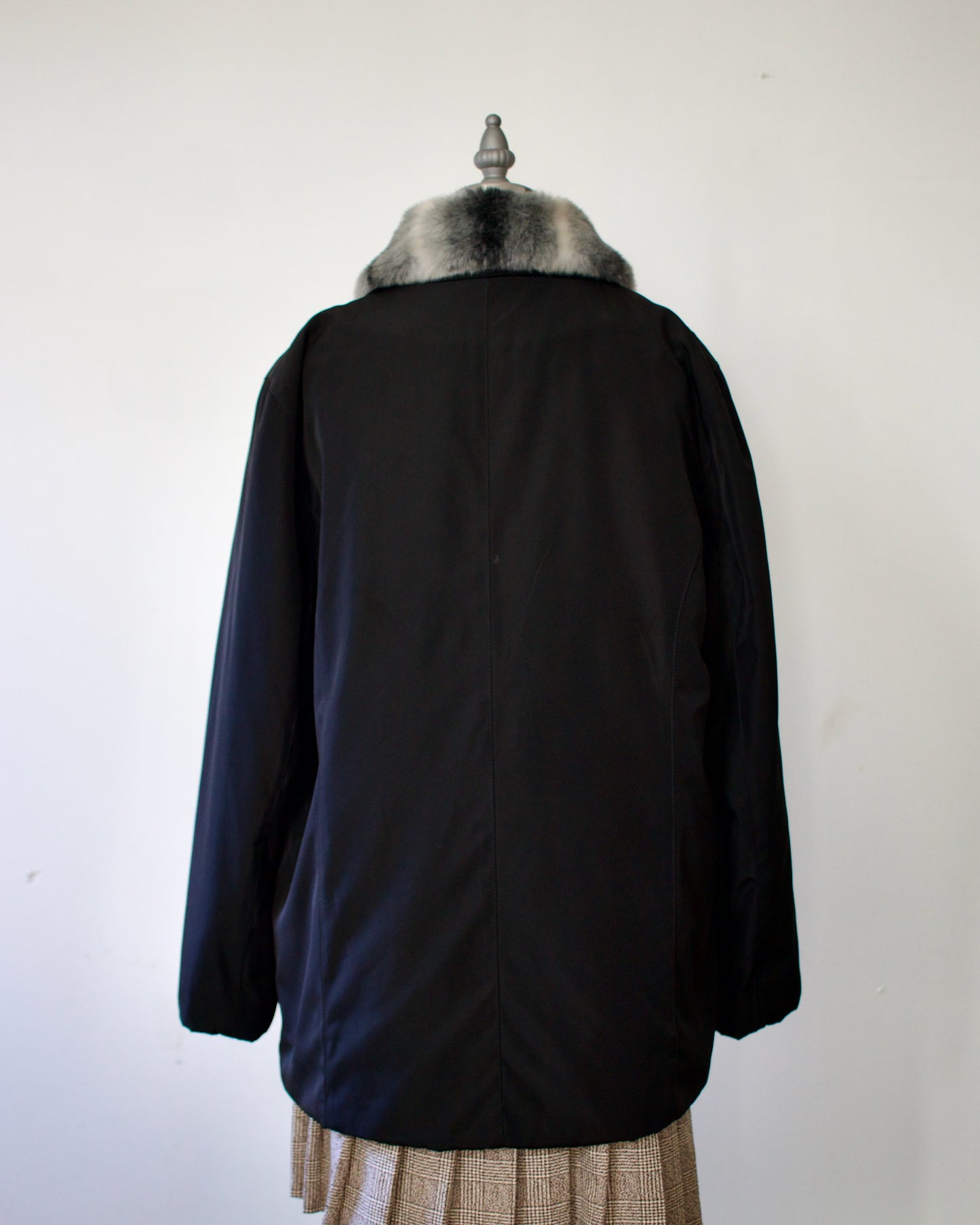 00s Faux Fur Trim Coat x Talbots (L)