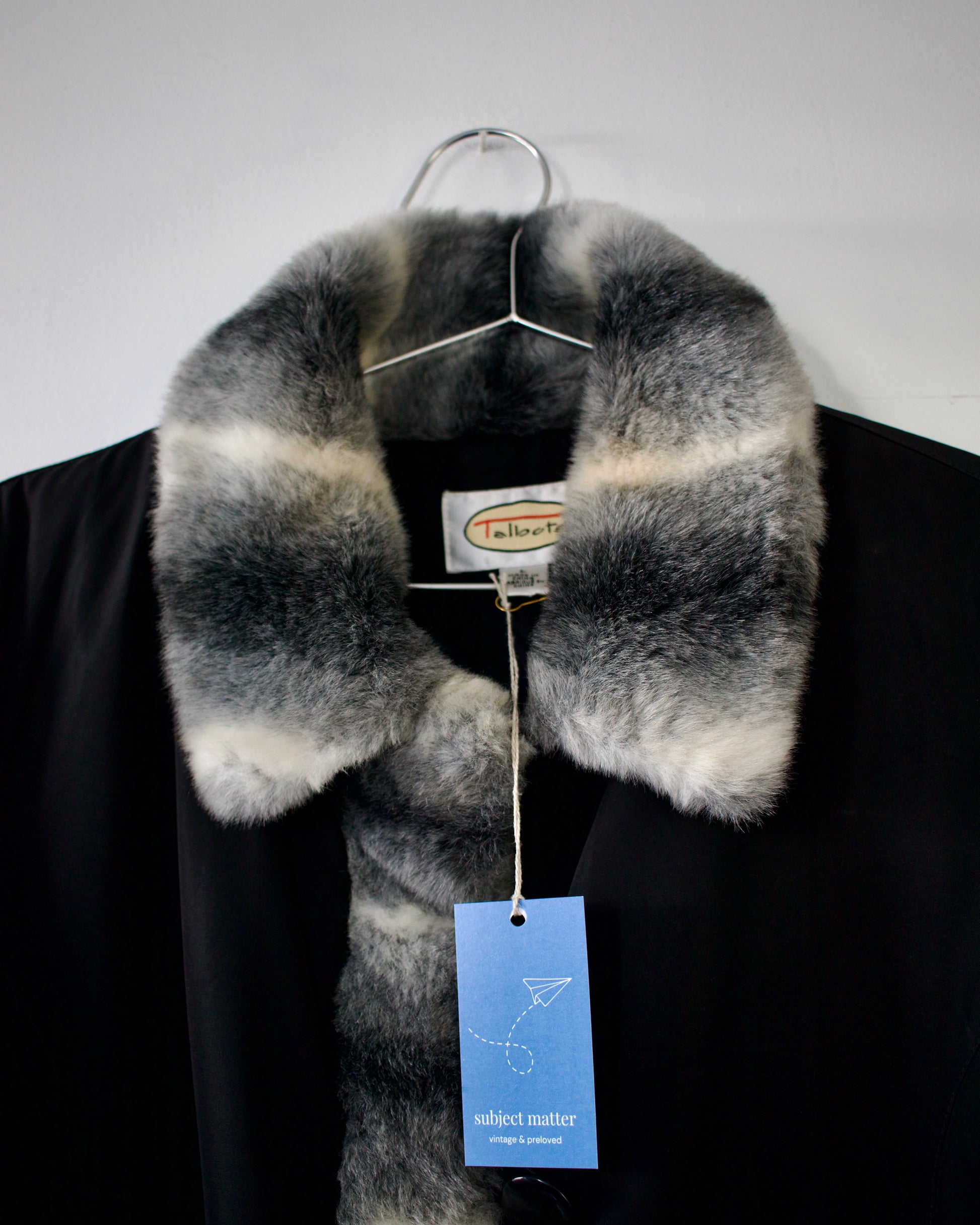 00s Faux Fur Trim Coat x Talbots (L)