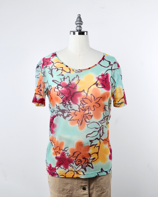 00s Floral Mesh Top x Sonia Rykiel (XS)
