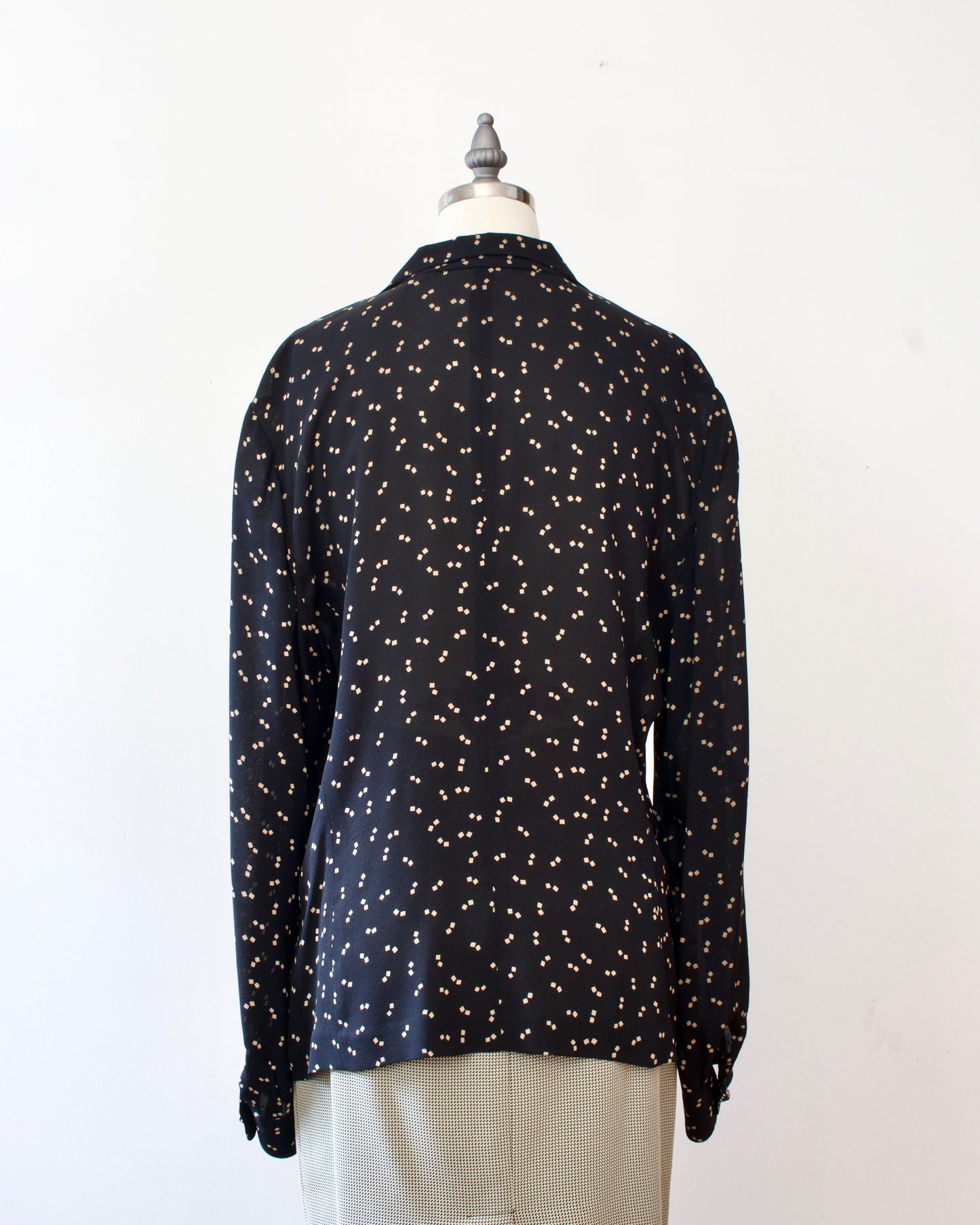 00s Silk Dice Shirt x Dana Buchman (L)