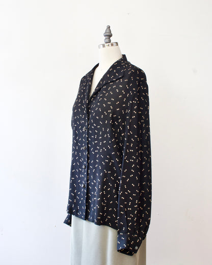 00s Silk Dice Shirt x Dana Buchman (L)