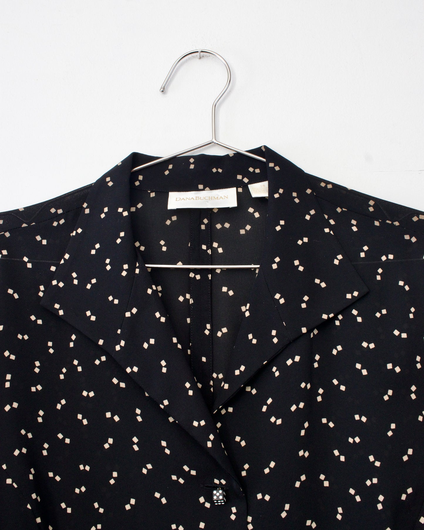 00s Silk Dice Shirt x Dana Buchman (L)