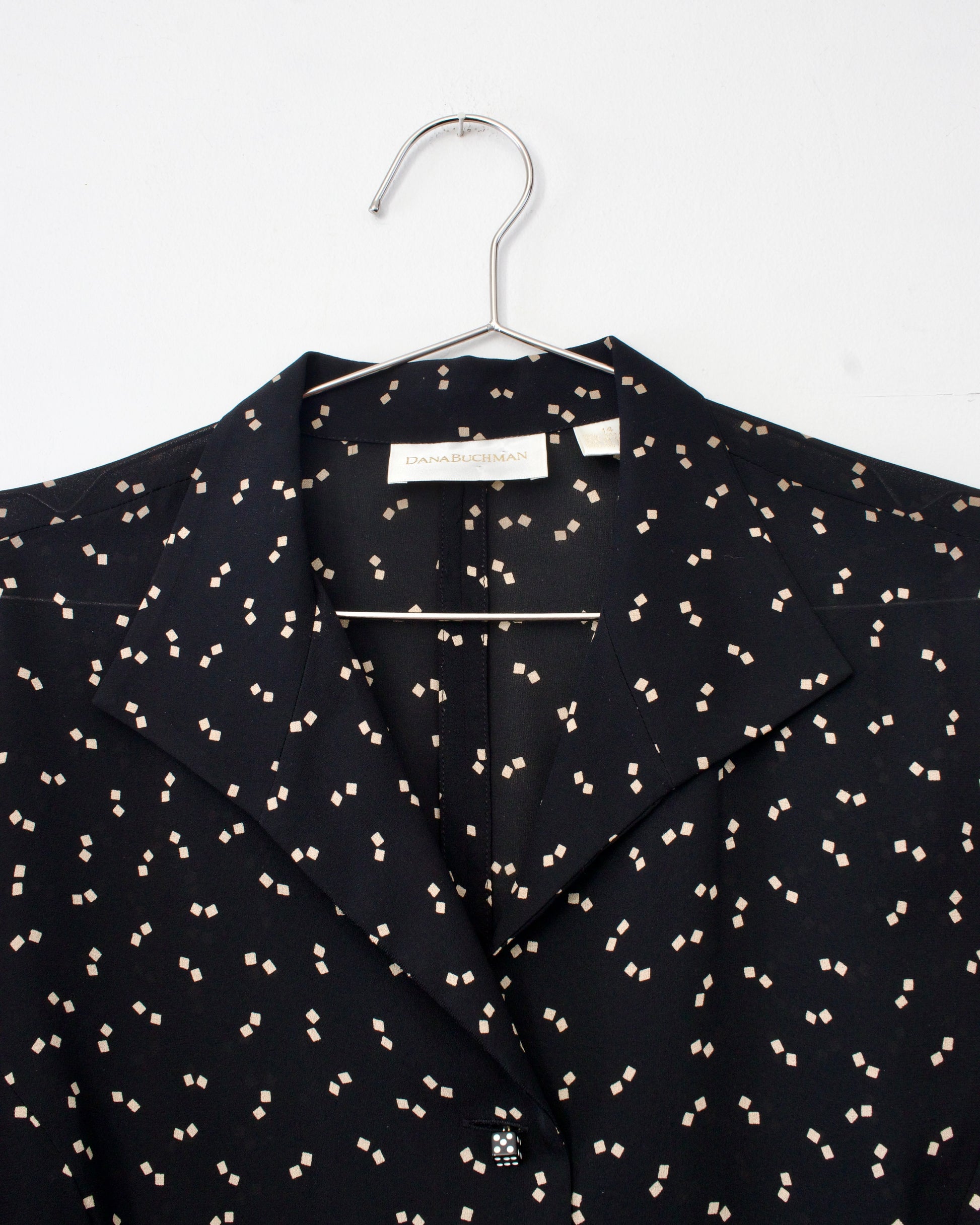00s Silk Dice Shirt x Dana Buchman (L)