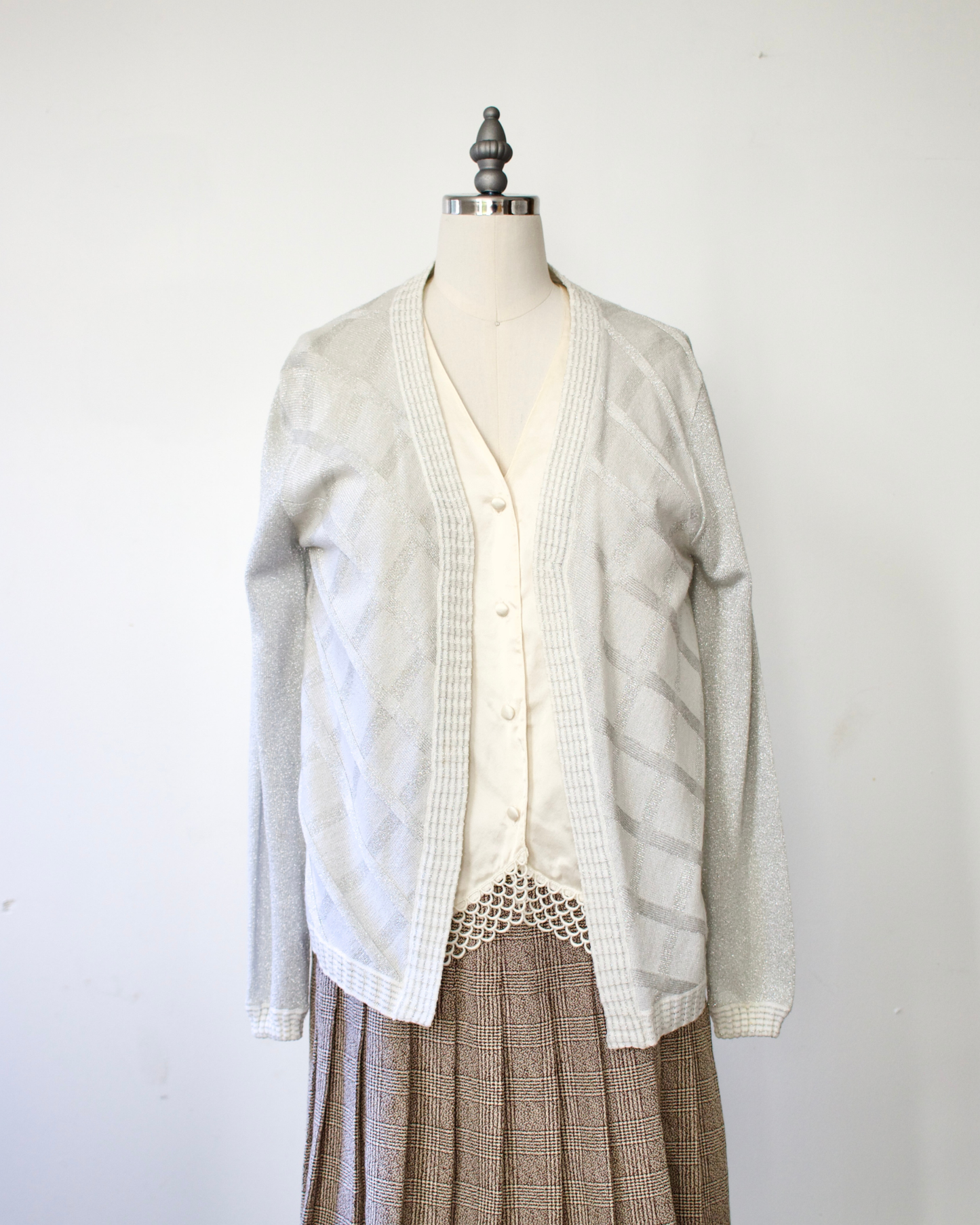 50s Metallic Knit Cardigan x MacHenry (S)