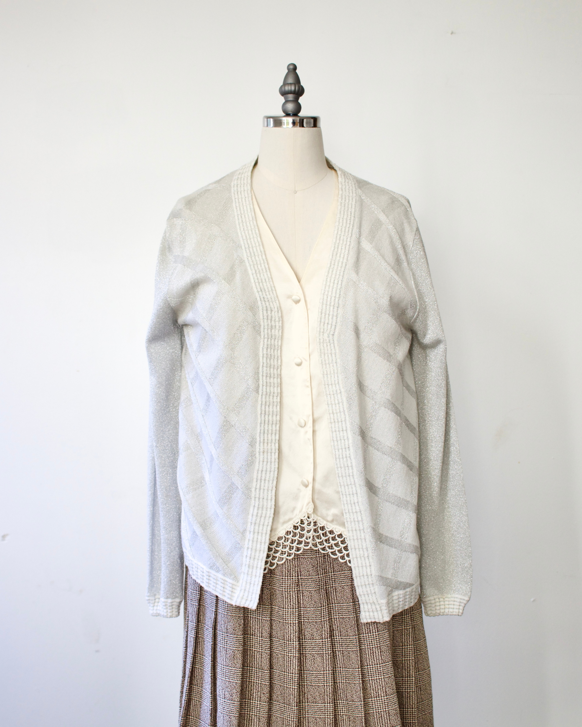 50s Metallic Knit Cardigan x MacHenry (S)