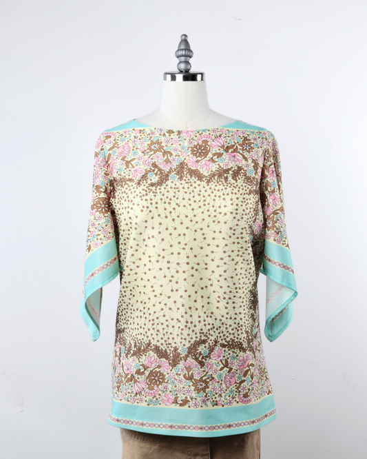60s Floral Kerchief Top x Lady Blair (M)