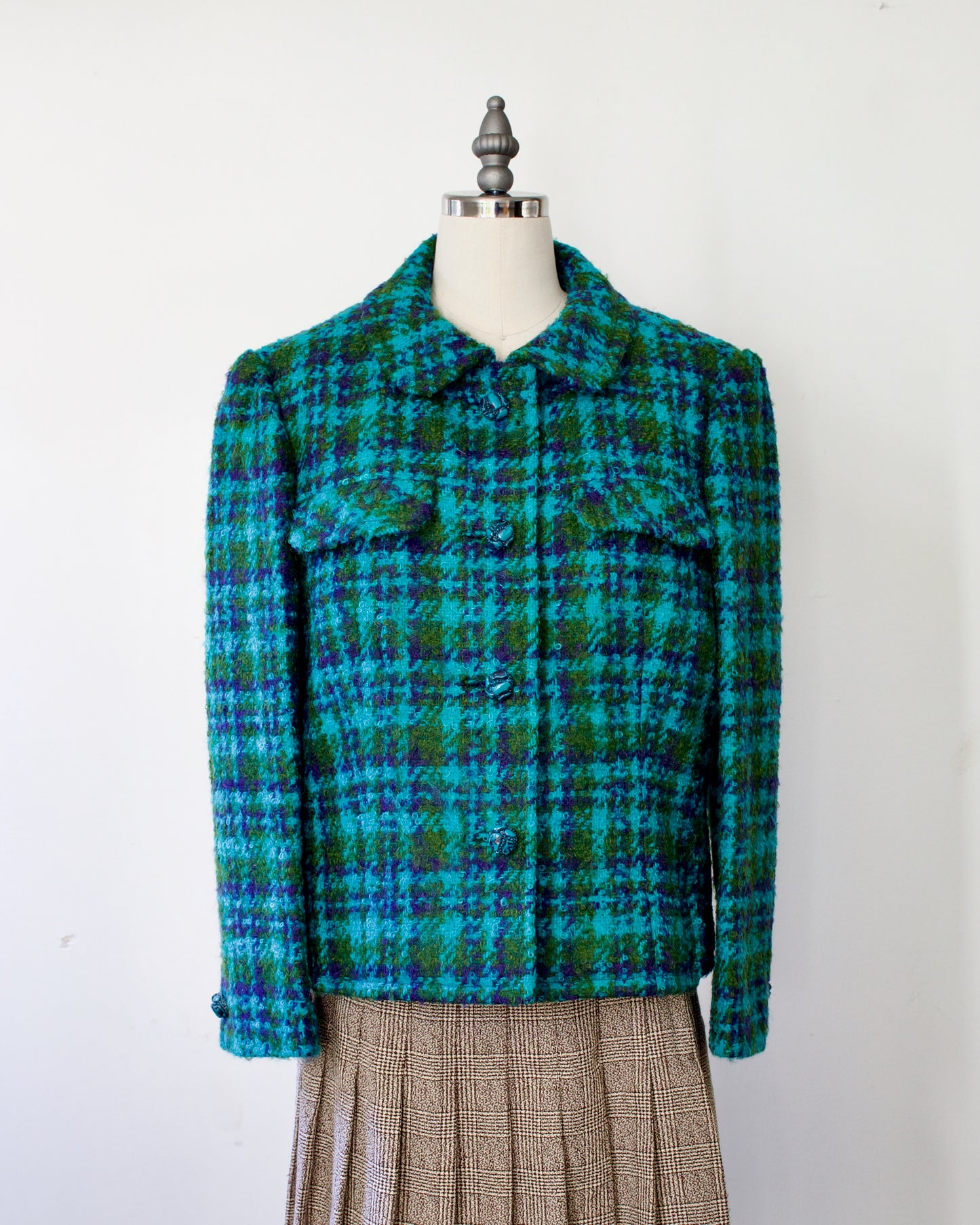 60s Irish Bouclé Plaid Jacket x Jack Clarke (S-M)