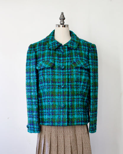 60s Irish Bouclé Plaid Jacket x Jack Clarke (S-M)