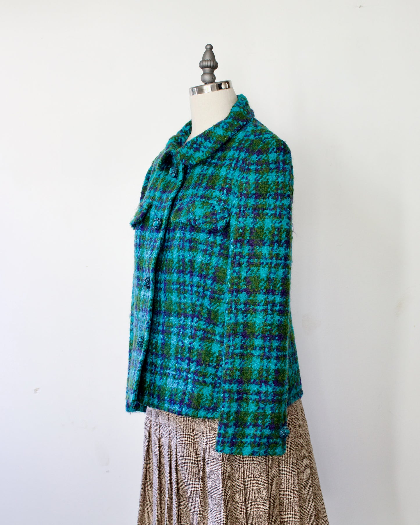 60s Irish Bouclé Plaid Jacket x Jack Clarke (S-M)