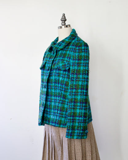60s Irish Bouclé Plaid Jacket x Jack Clarke (S-M)