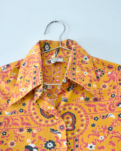 70s Cotton-Blend Paisley Shirt (S)