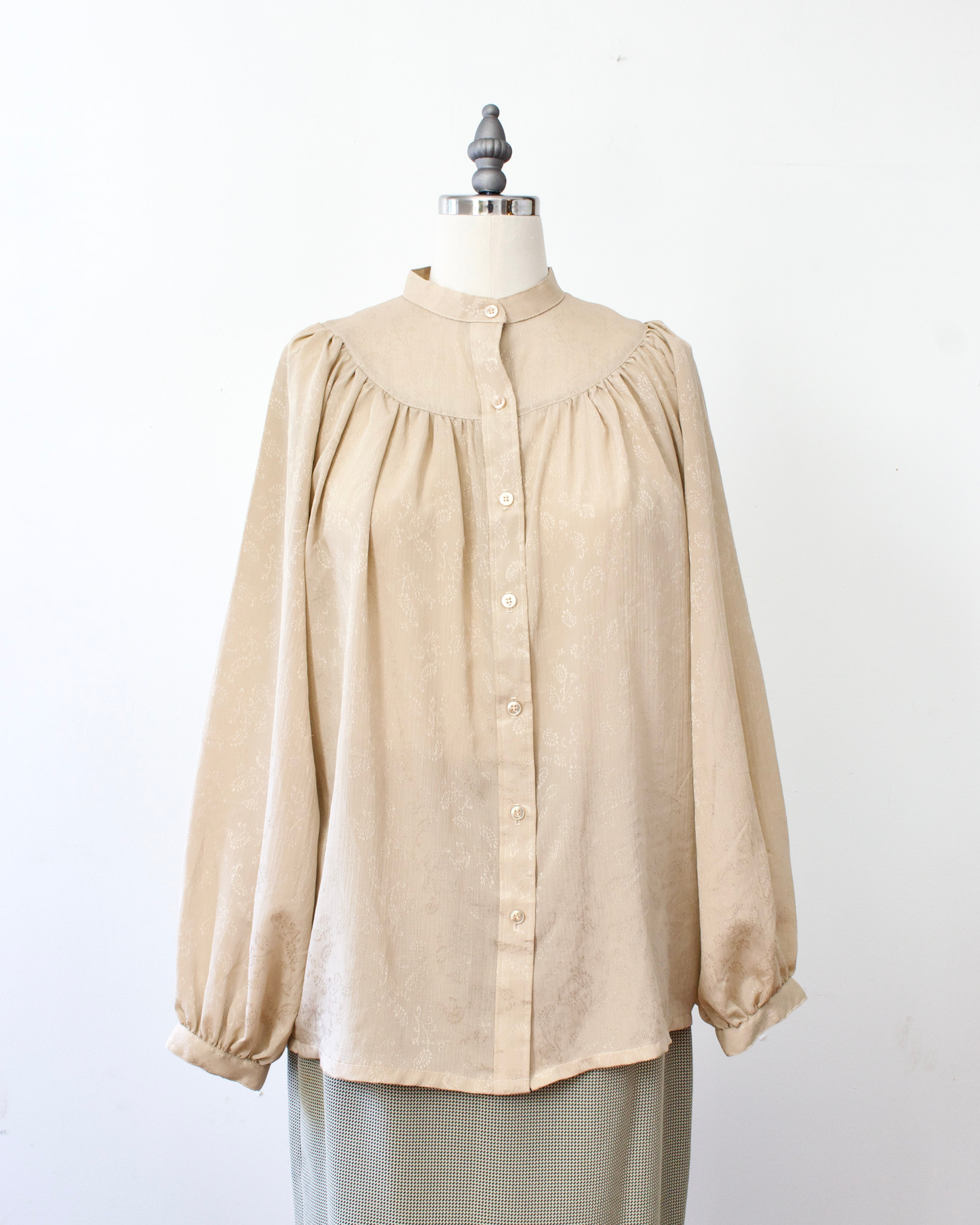 70s Satin Floral Blouse x RD #2 (M-L)