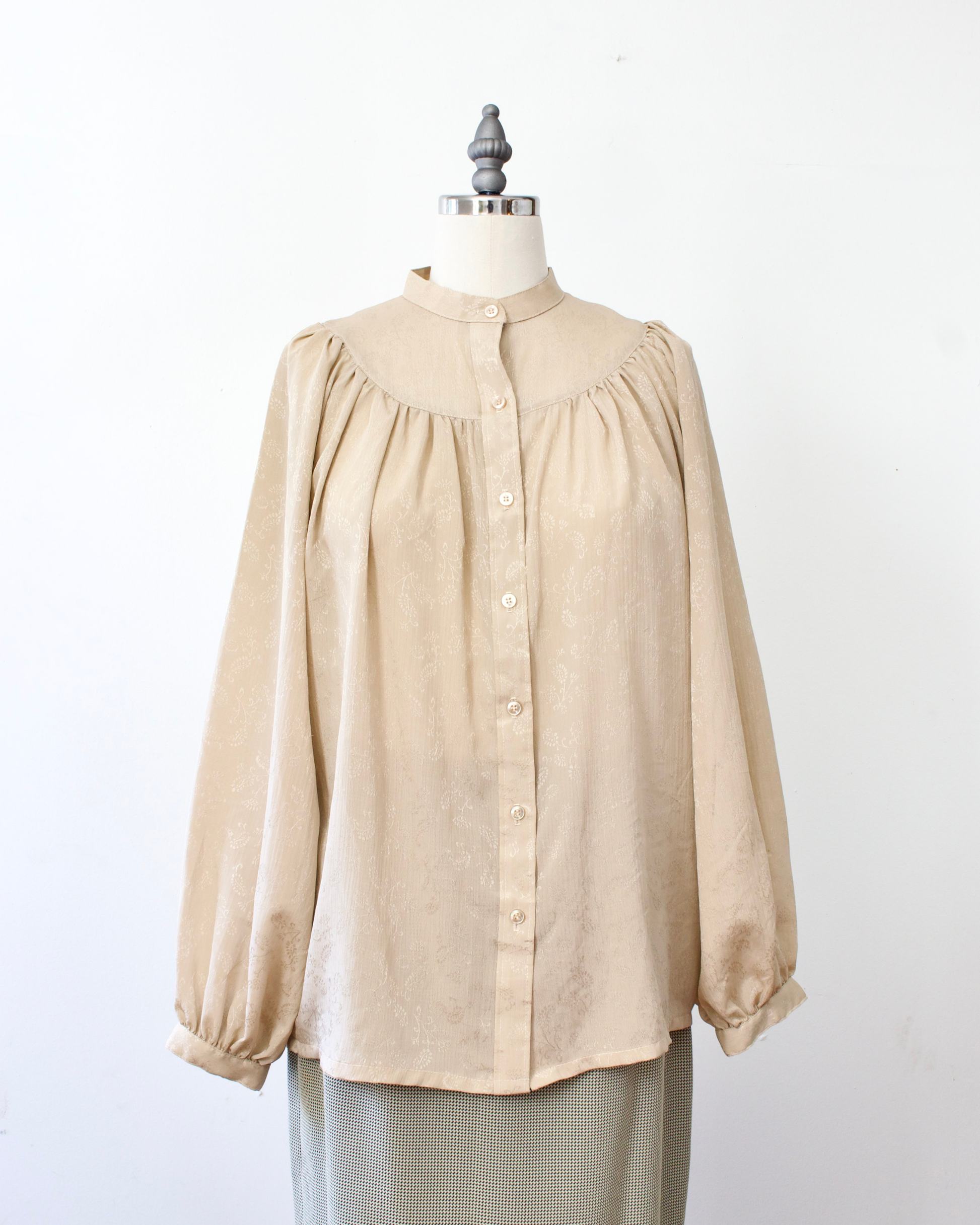 70s Satin Floral Blouse x RD #2 (M-L)