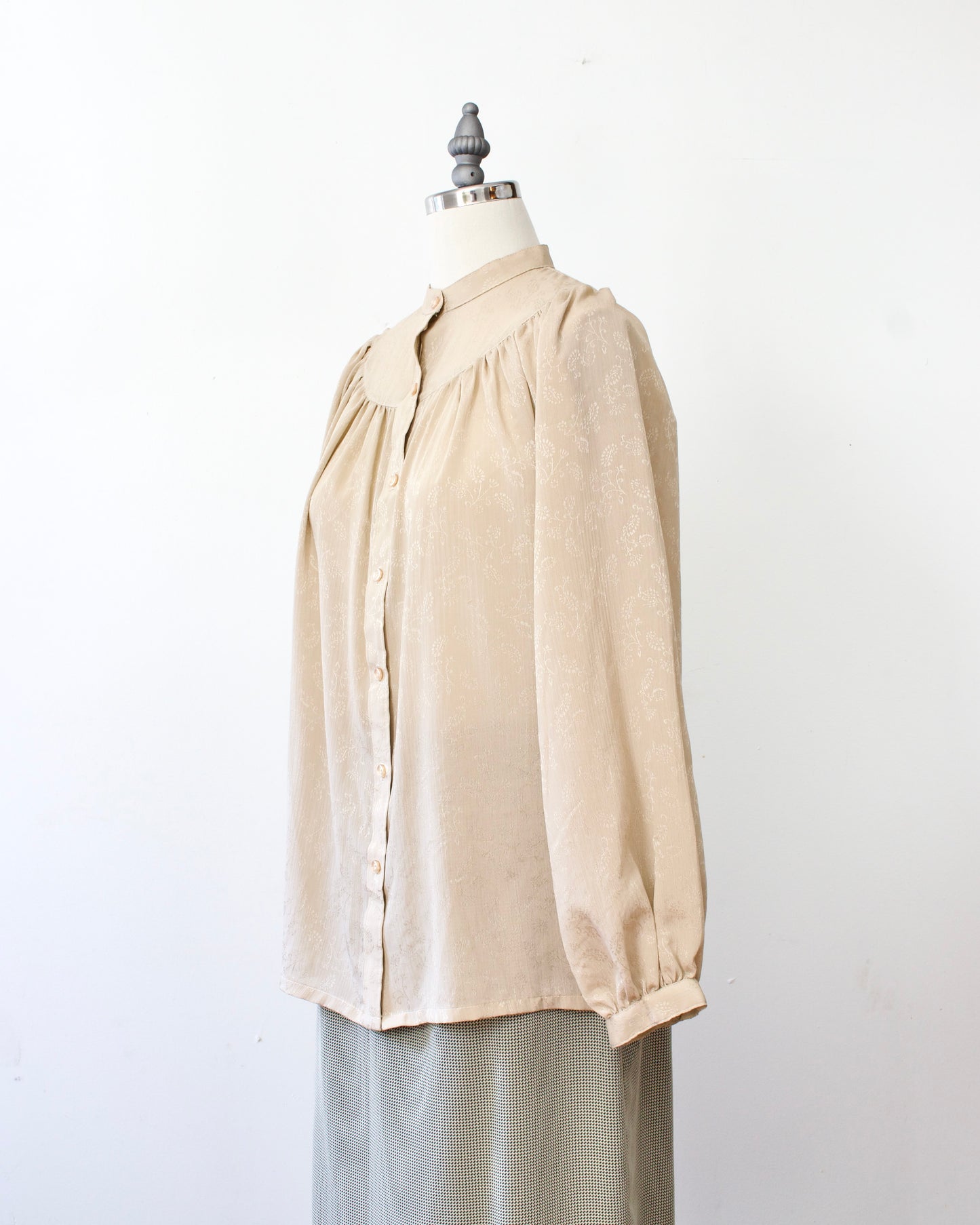 70s Satin Floral Blouse x RD #2 (M-L)