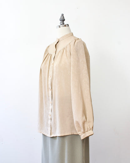 70s Satin Floral Blouse x RD #2 (M-L)