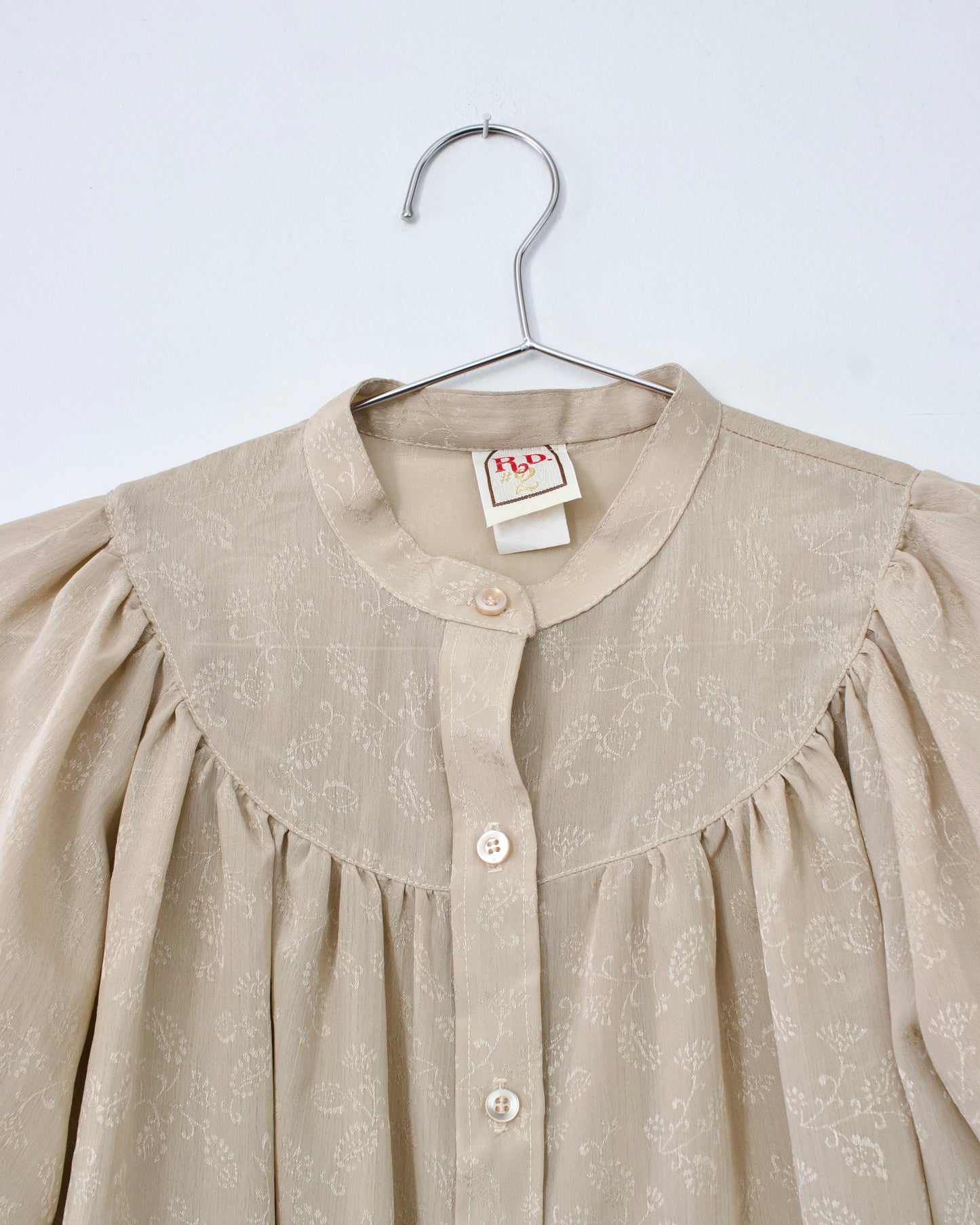 70s Satin Floral Blouse x RD #2 (M-L)