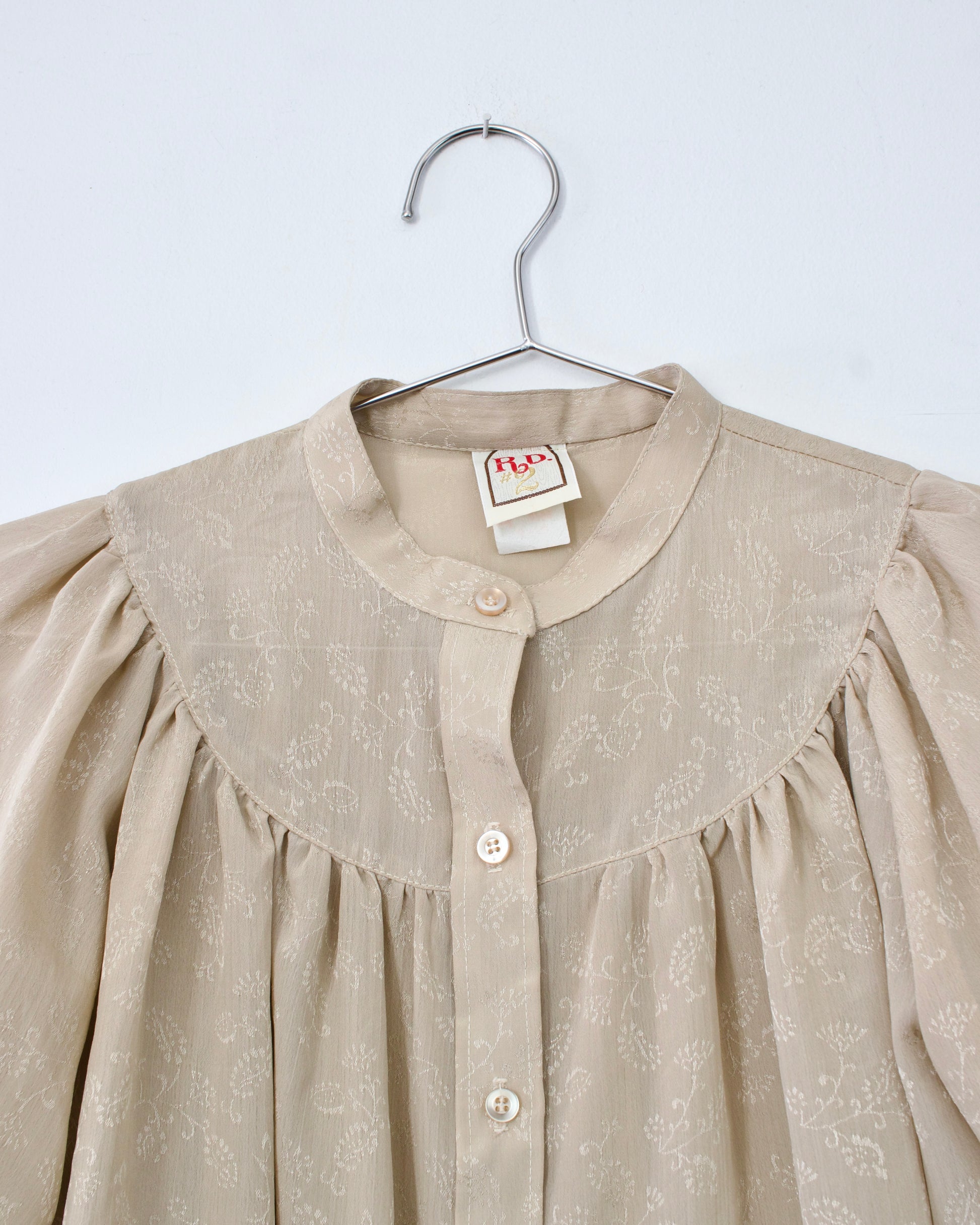 70s Satin Floral Blouse x RD #2 (M-L)