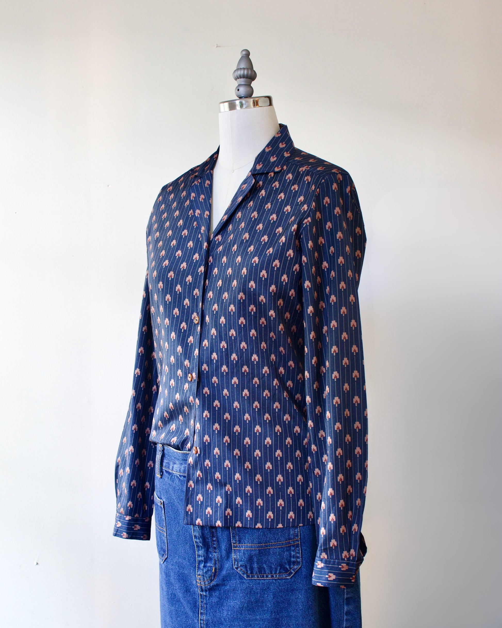 70s Stripe Print Shirt x Panther (S)