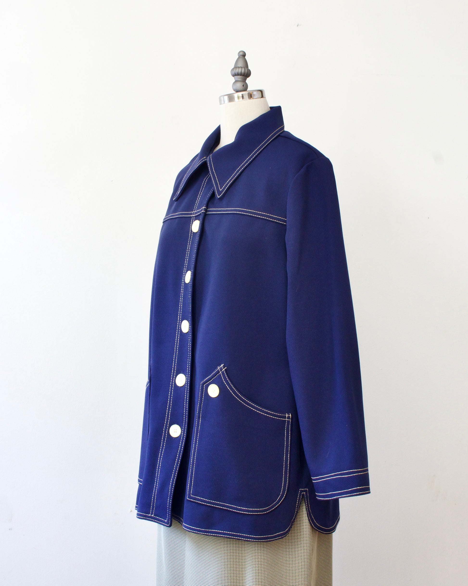 70s Top Stitch Shirt / Jacket x Back Winter (M-L)