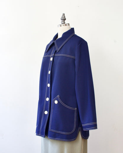70s Top Stitch Shirt / Jacket x Back Winter (M-L)