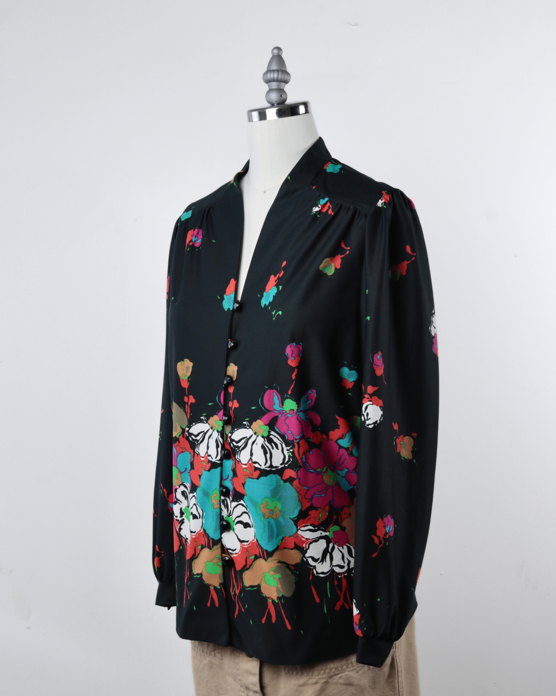70s Union-Made Floral Blouse x Marty Gutmacher (M)