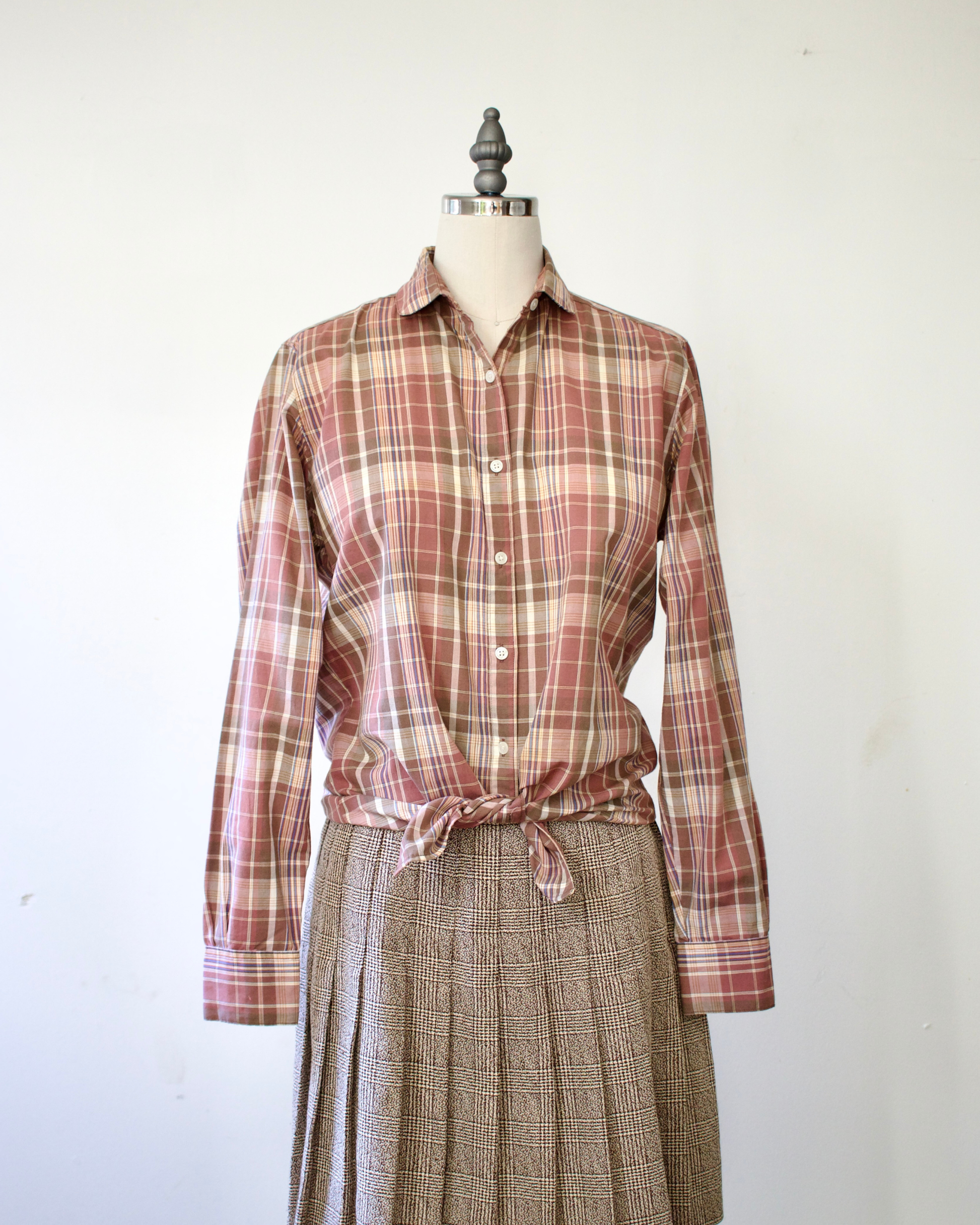 80s Cotton-Blend Plaid Shirt x CWTC (M)
