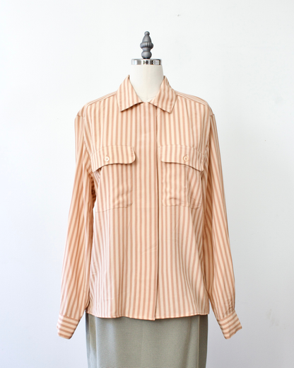 80s Deadstock Stripe Blouse x Jones New York (S-M)
