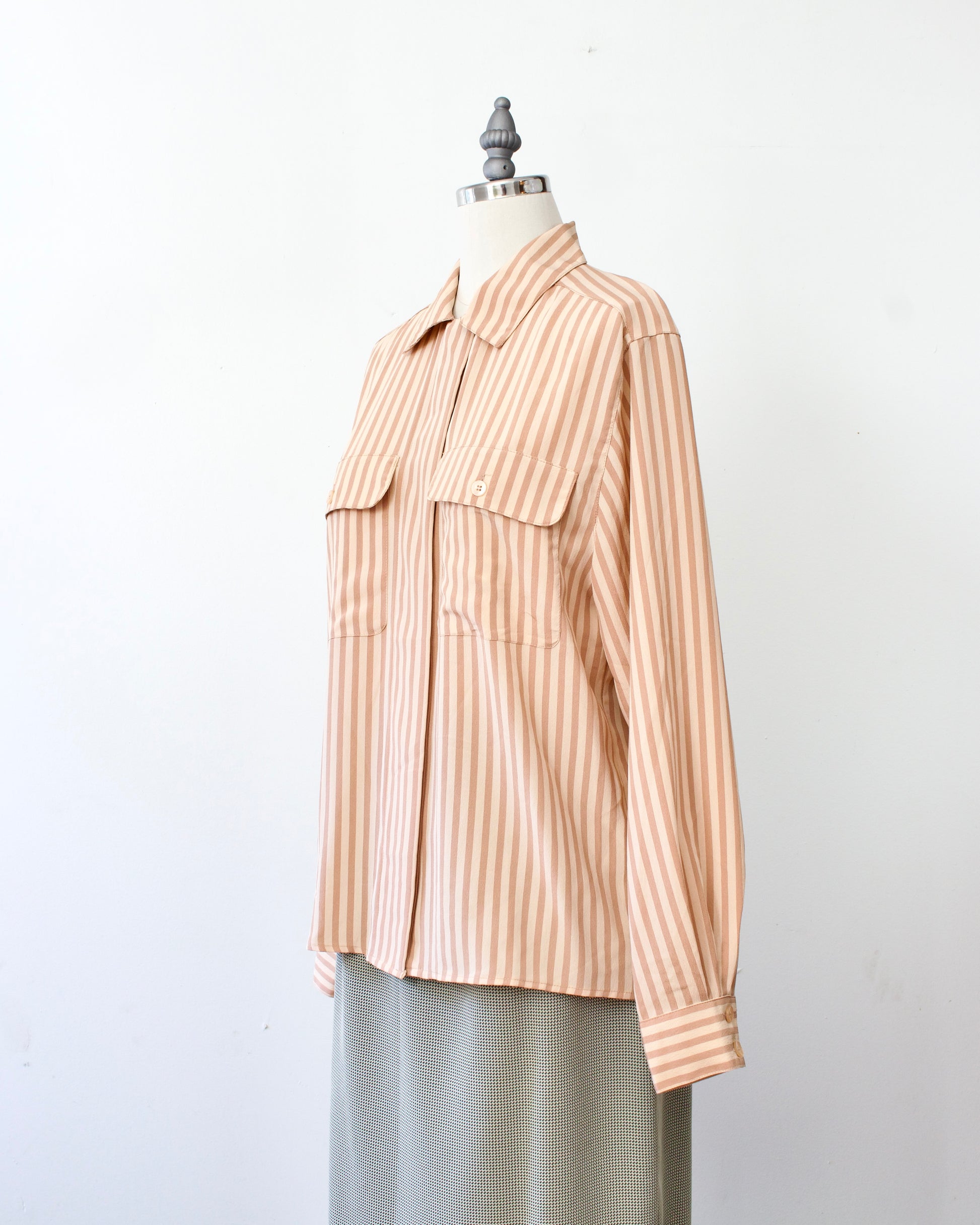 80s Deadstock Stripe Blouse x Jones New York (S-M)