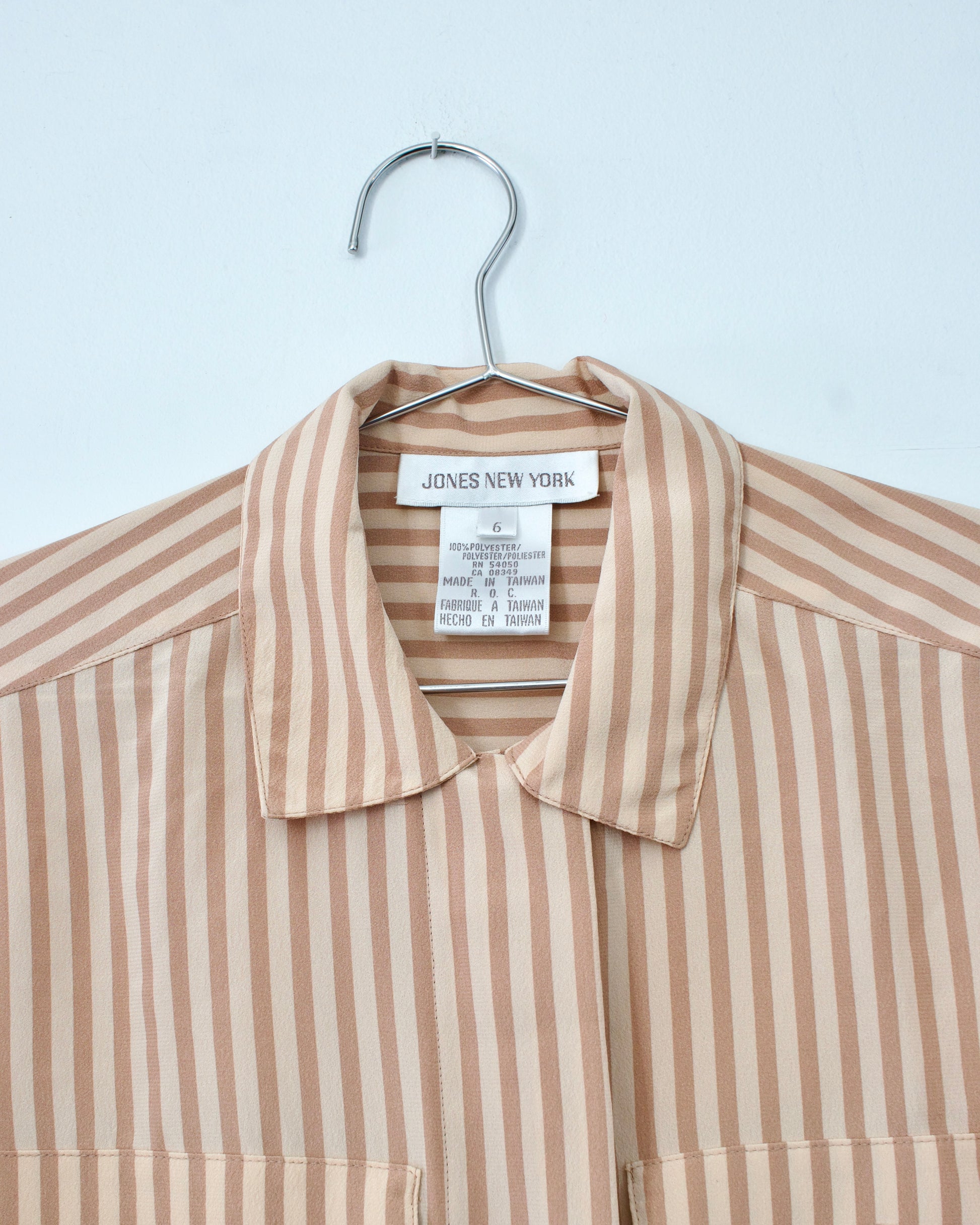 80s Deadstock Stripe Blouse x Jones New York (S-M)