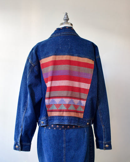 80s Denim Print Jacket x Soho Champagne Shirtmakers (M-L)