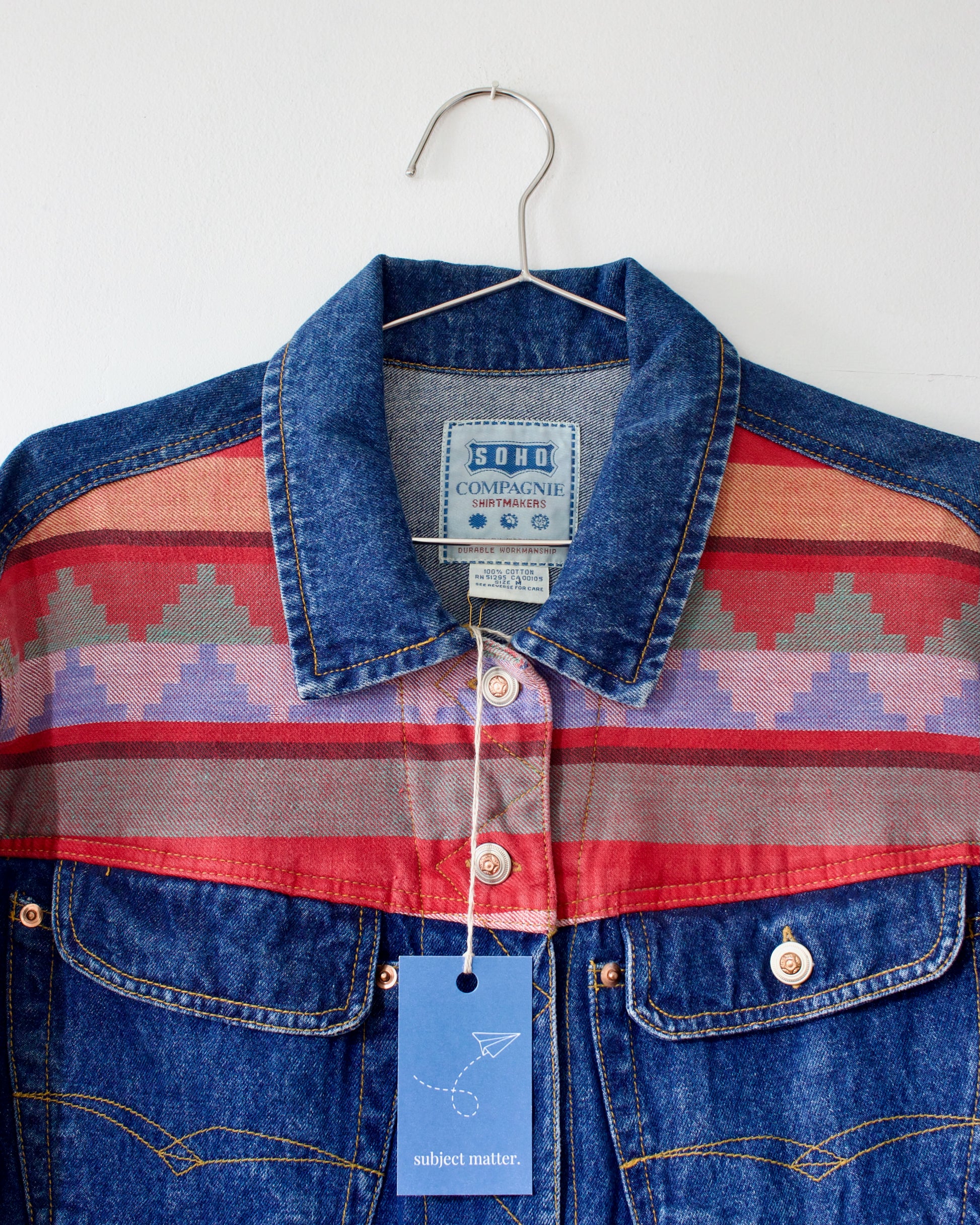 80s Denim Print Jacket x Soho Champagne Shirtmakers (M-L)
