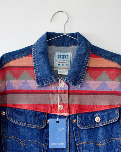 80s Denim Print Jacket x Soho Champagne Shirtmakers (M-L)