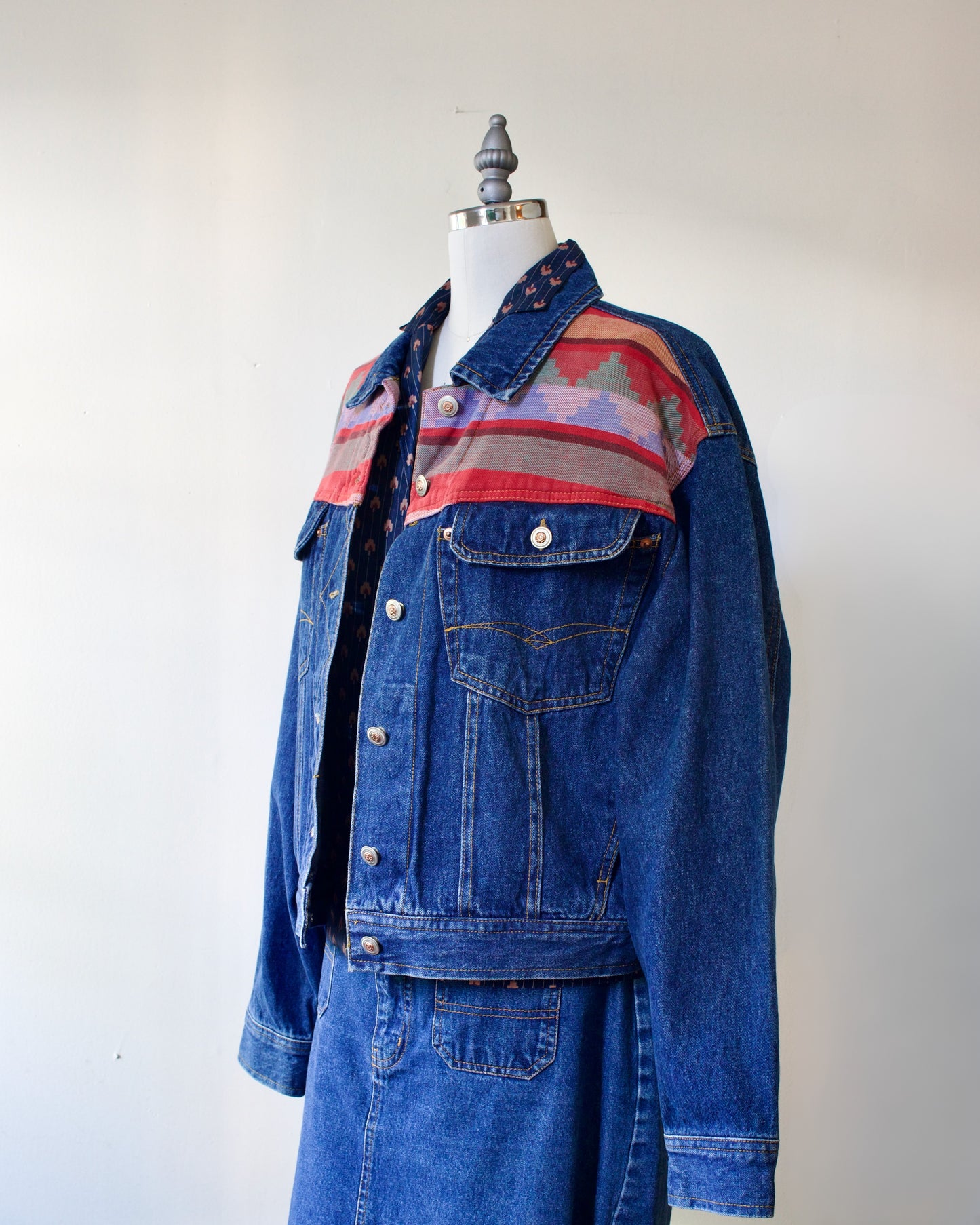 80s Denim Print Jacket x Soho Champagne Shirtmakers (M-L)