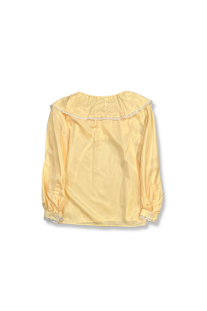 80s Satin Ruffle Lace Blouse (L-XL) | Subject Matter