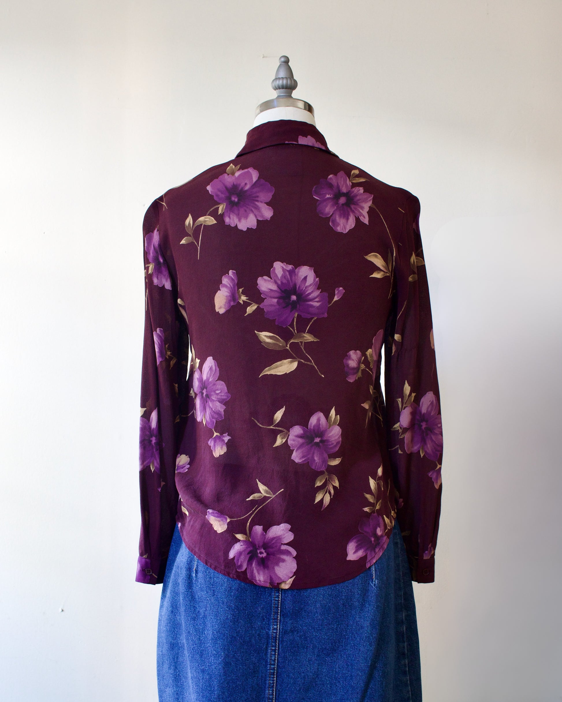 80s Silk Floral Shirt x Jones New York (XSP)