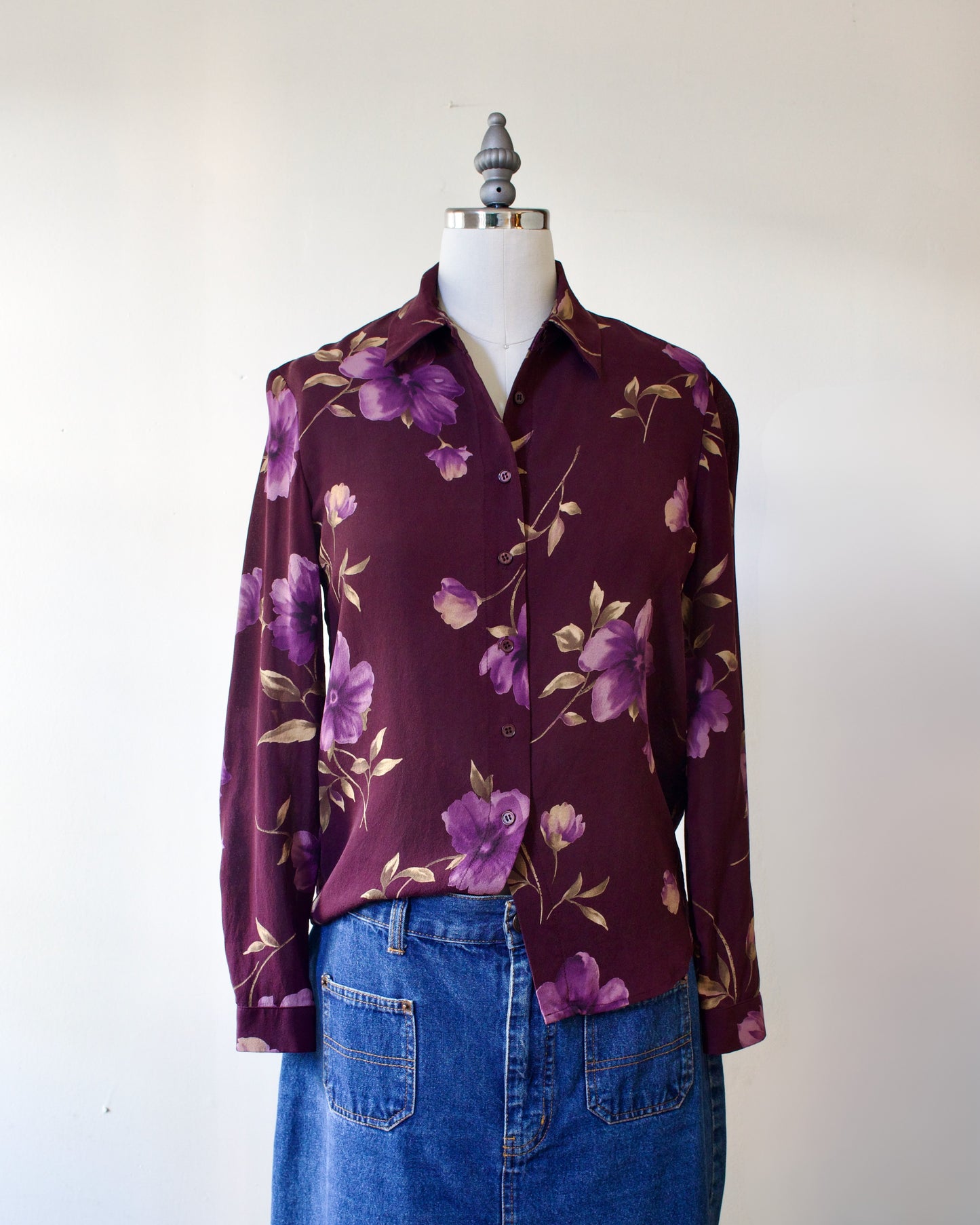 80s Silk Floral Shirt x Jones New York (XSP)