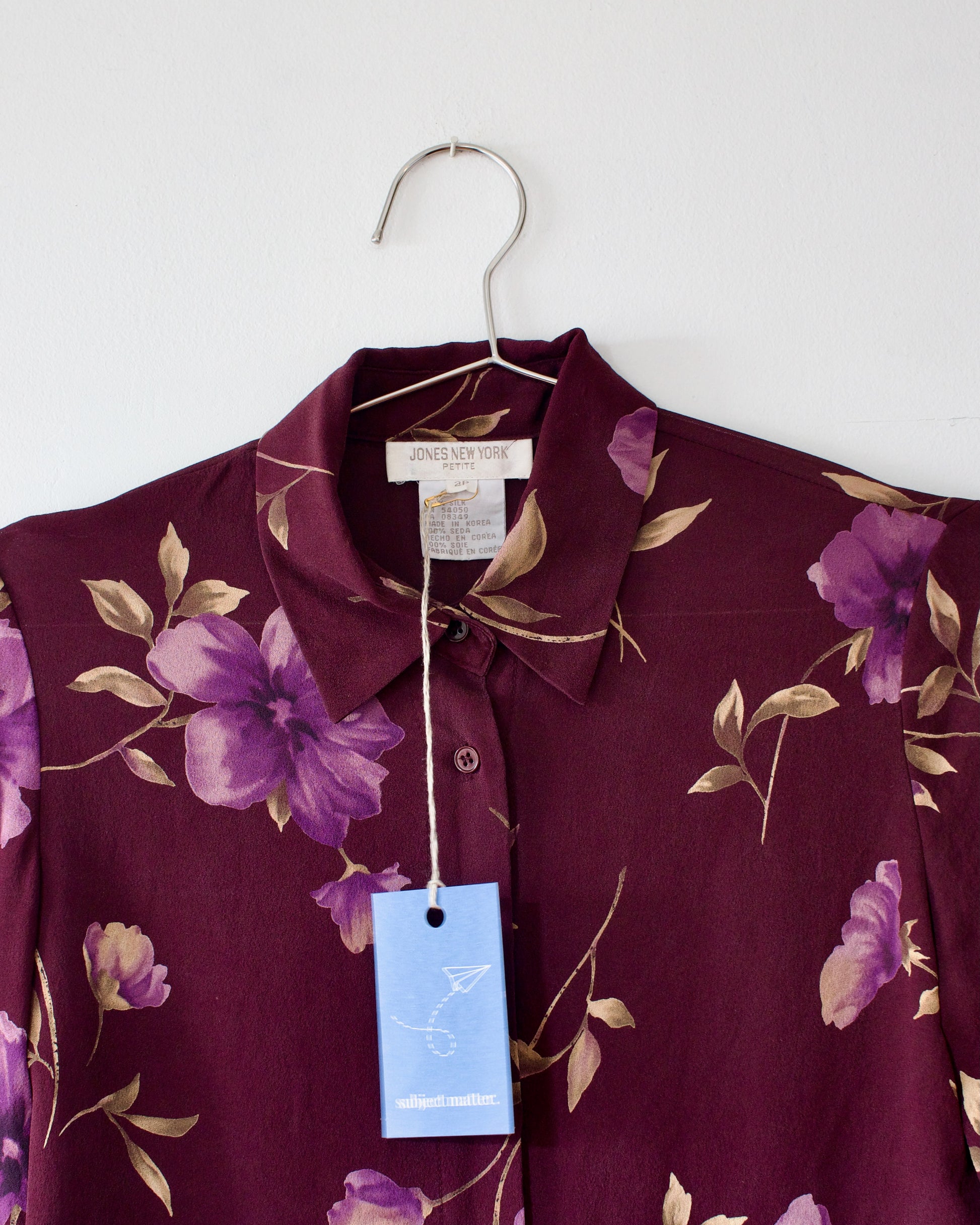 80s Silk Floral Shirt x Jones New York (XSP)