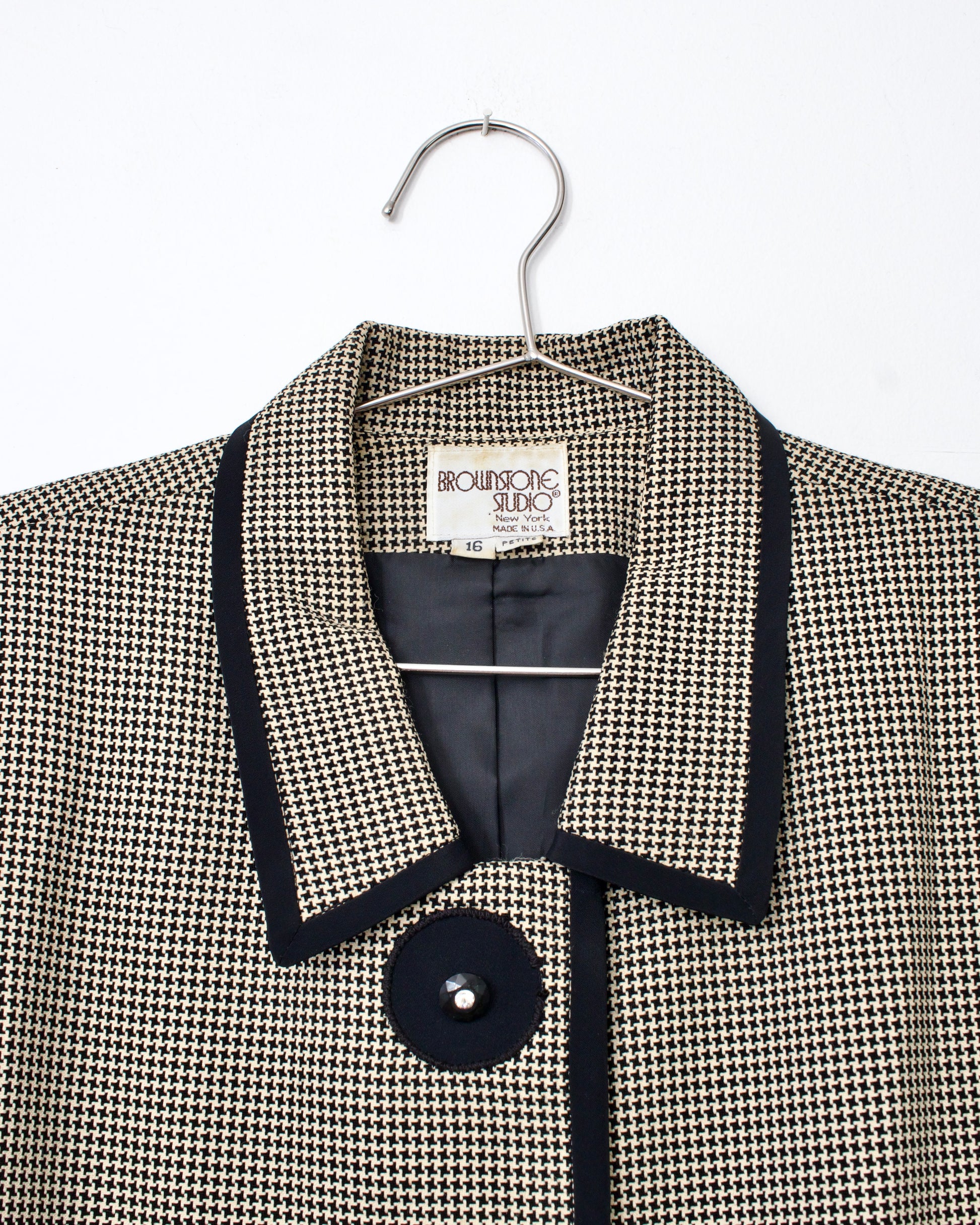 80s Union-Made Houndstooth Jacket x Brownstone Studio (XL)