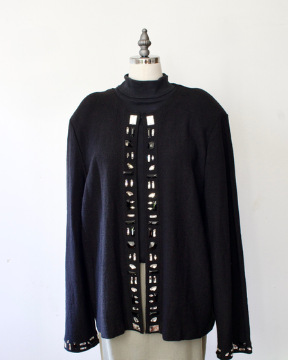 80s Wool-Blend Knit Cardigan x Steven by Steve Fabrikant (XL)