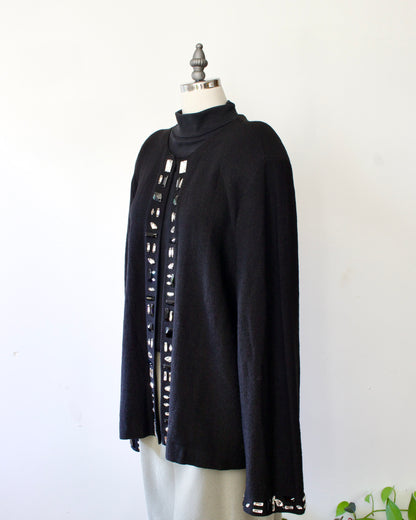 80s Wool-Blend Knit Cardigan x Steven by Steve Fabrikant (XL)