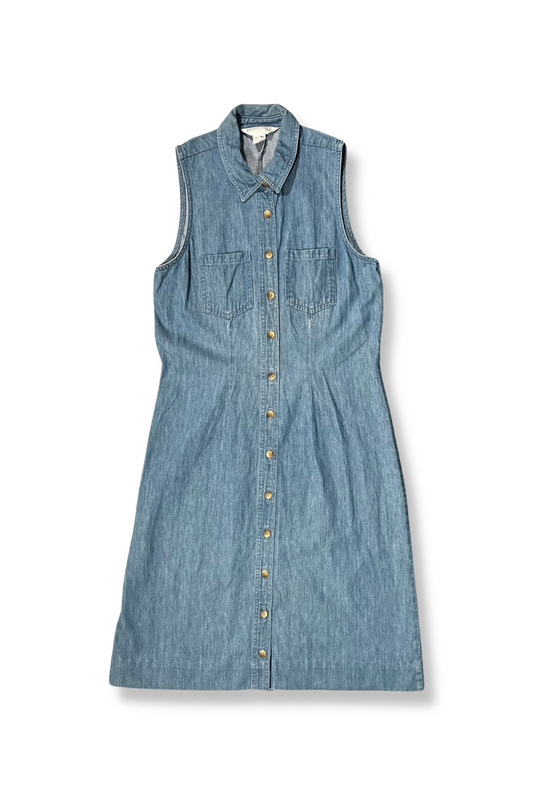90's Denim Shirt Dress x Land's End (M)